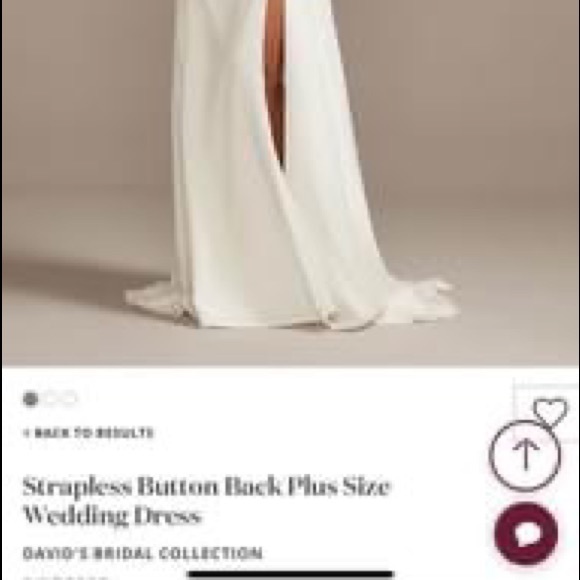 Strapless, floor-length wedding dress with train. - Picture 2 of 3